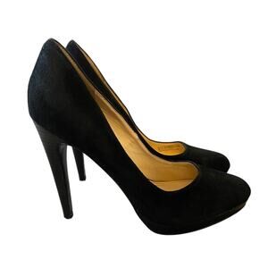 Cole Haan 7.5 Lainey Air Suede Pumps Almond Toe Heels Classic Comfort Black EUC!